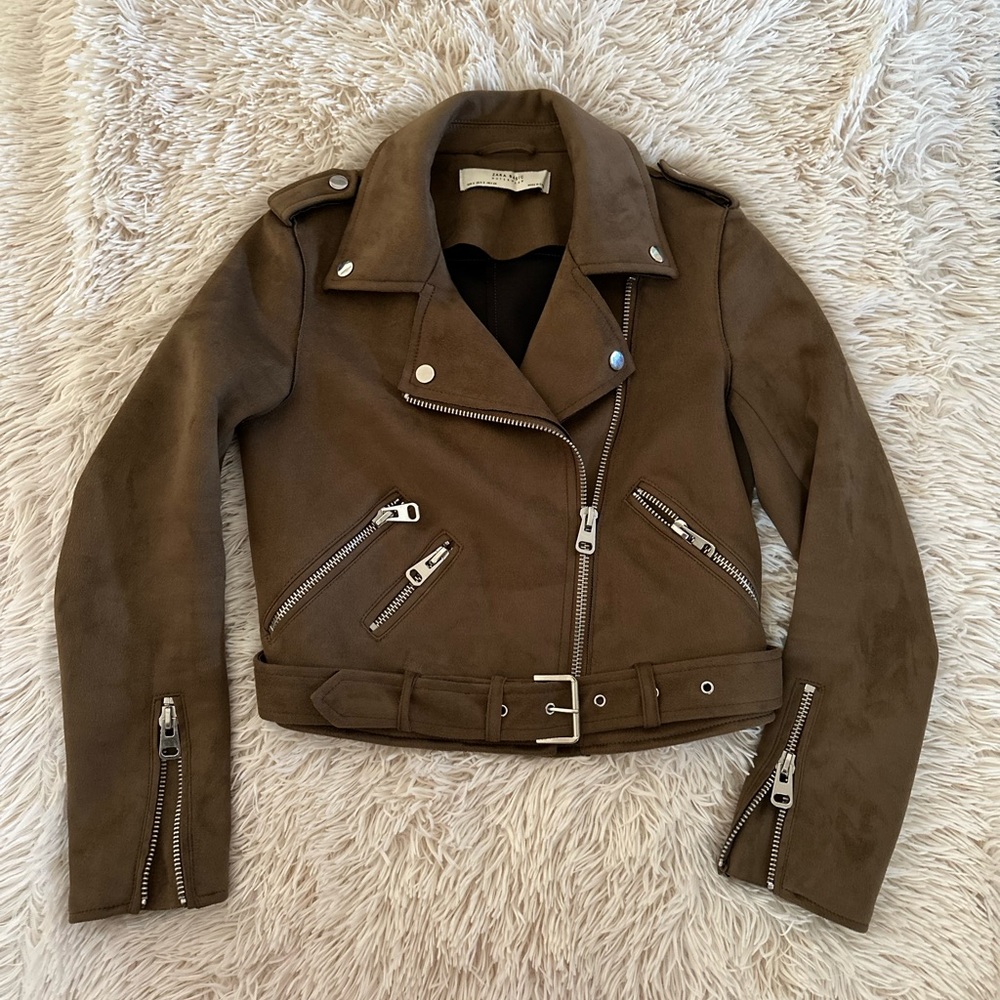 Zara Faux Suede Moto Jacket